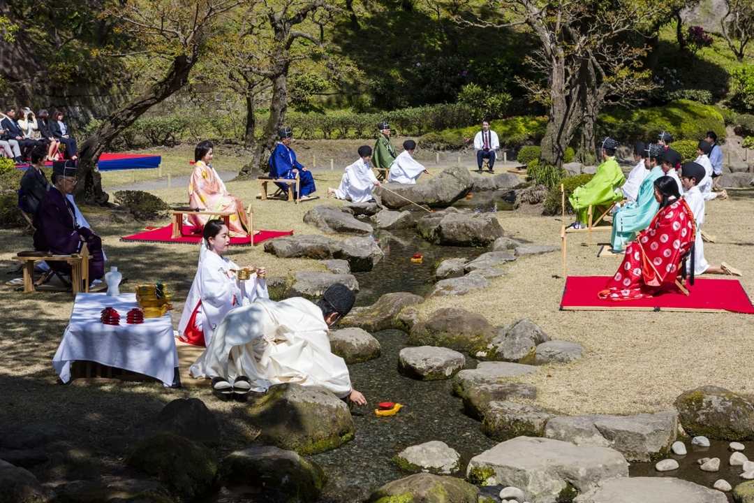 仙巌園の優雅な宴「曲水の宴」