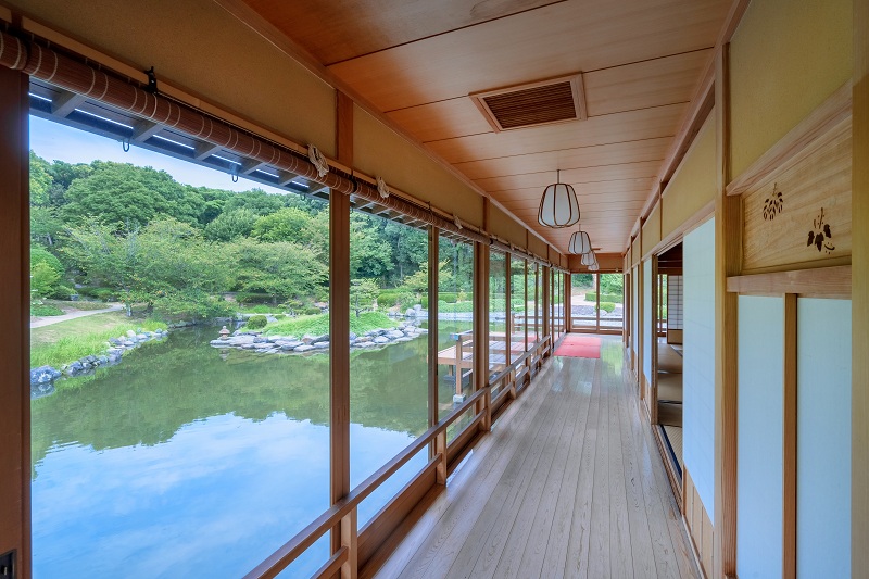茶室から見える日本庭園