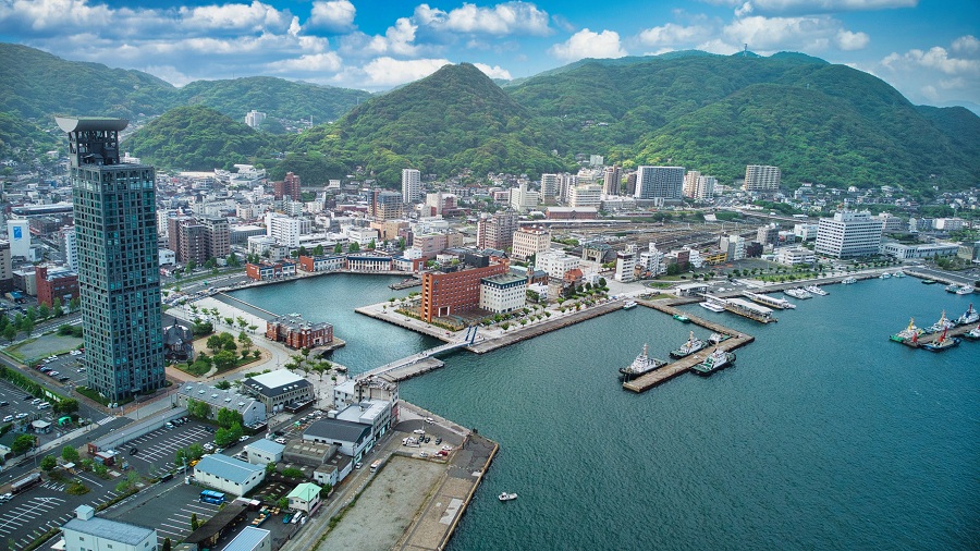 ドローン撮影の門司港