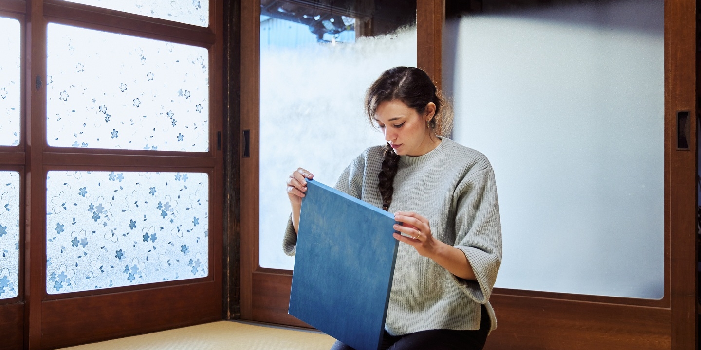 藍染絣工房でつくるアートピース