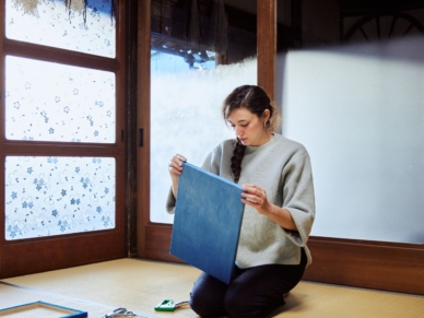 藍染絣工房でつくるアートピース